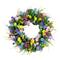 24" Pink, Blue & Yellow Spring Echinops & Chrysanthemum Floral Wreath